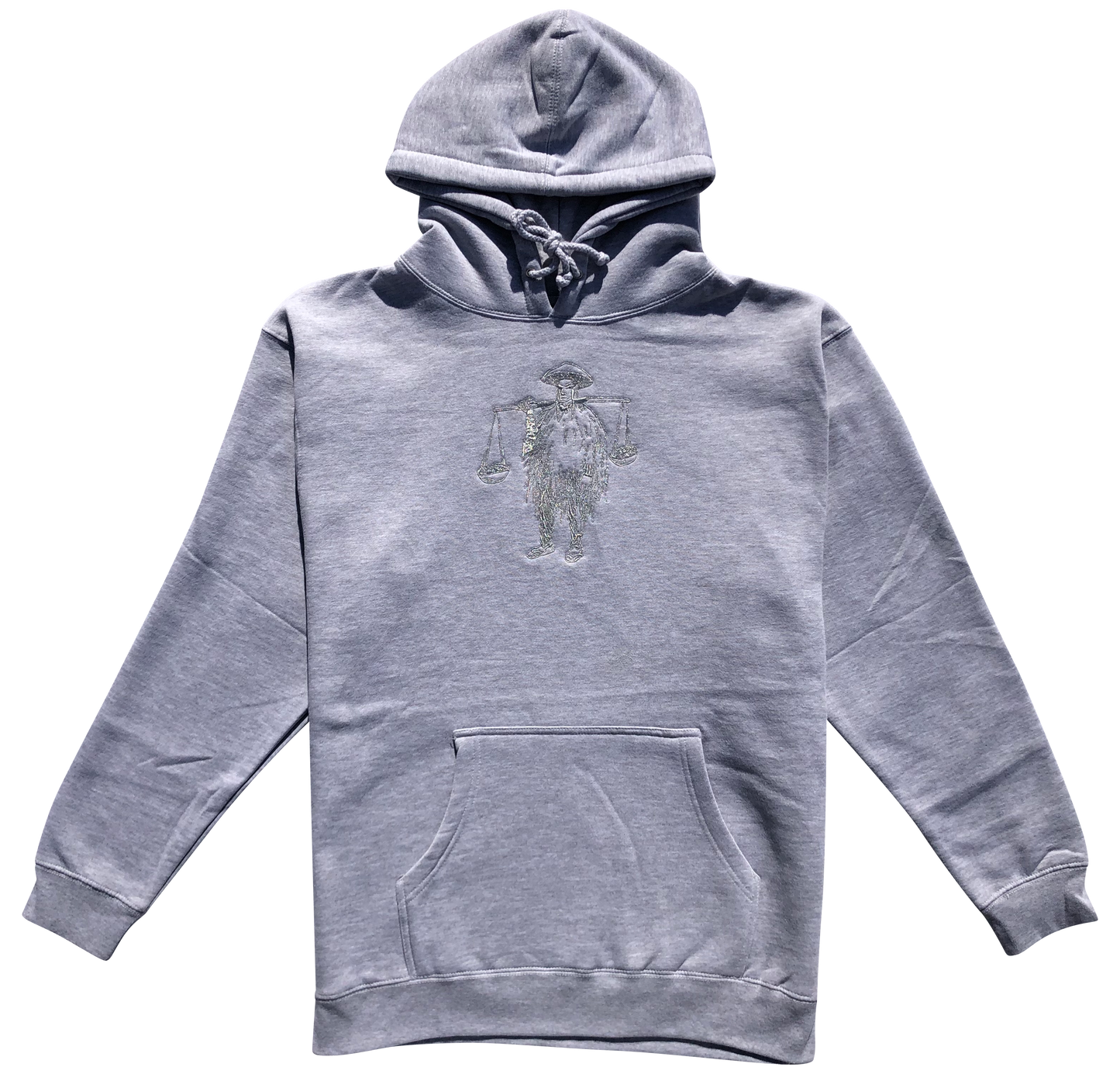 Shotta Man Embroidered Hoodie (Grey) - Shotta Spence
