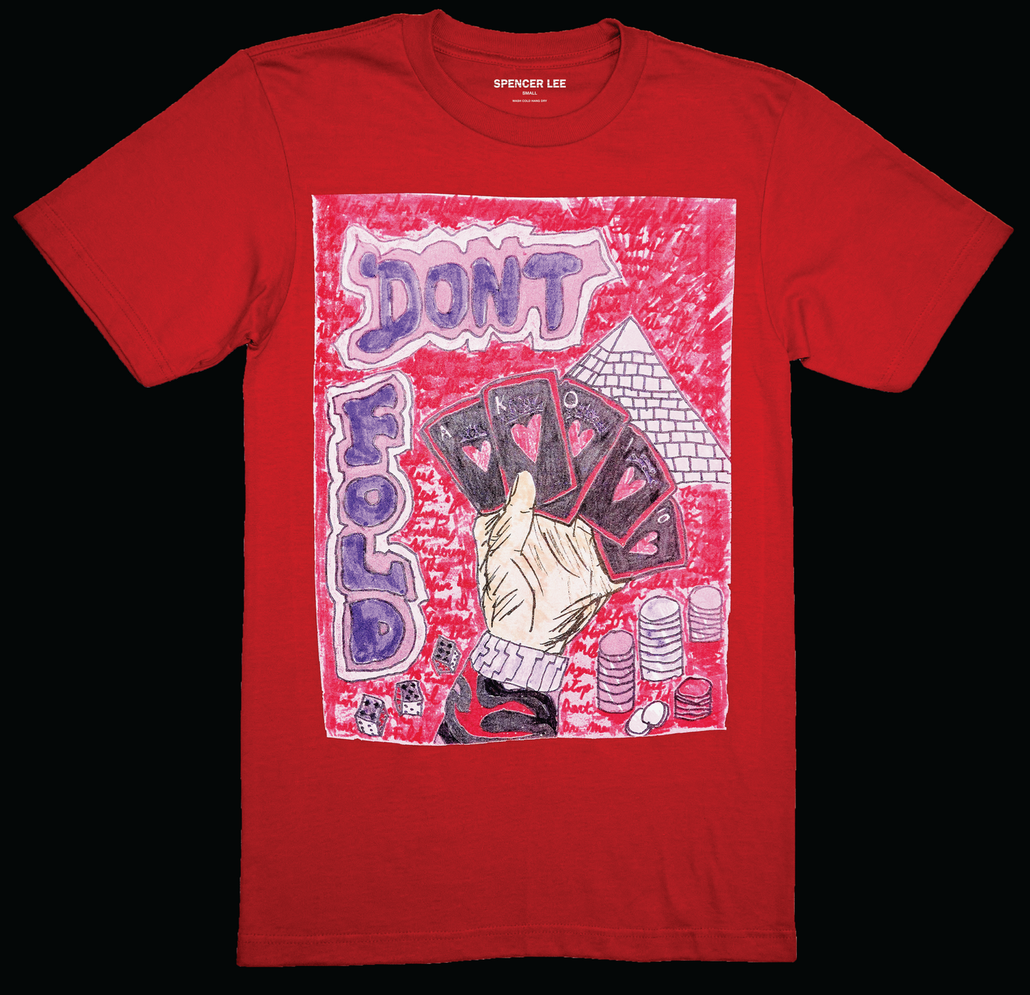 Don't Fold Tee (Red) - Shotta Spence